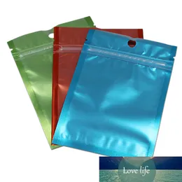 100 sztuk Matte Wyczyść Plastikowe Pakiet Torby do elektronicznej Magazynowanie Biżuterii Kolorowe Mylar Foil Bag Package Wouch Hole
