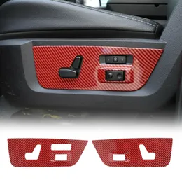 ABS Car Electric Seat Adjustment Panel Decor Cover for Dodge RAM 1500 10-17 Interior Accessories Red Carbon Fiber