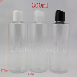 300ml x 20 Cabelo parafuso de disco Garrafa de cosméticos, recipiente de plástico, claras vazias de sabão líquido frascos de xampu 10 oz bottle transparente qualtit