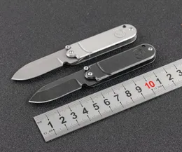 New Arrival Mini Folding Knife 440C stone wash Drop Point blade Steel handle EDC pocket knife keychain folding gift knives