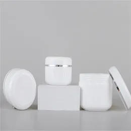 20g 30g 50g 100g Empty White Portable Bottle Refillable Plastic Cosmetic Cream Jars with Inner Liner and Lids Sample Container Bottles Jar