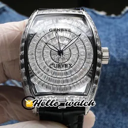 TWF NEW V2 Version Grand Cintree Curvex Gypsophila Diamond Dial 8880 Automatic Mens Watch Steel Full Diamond Leather Watches Hello_Watch