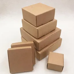 10pcs Multi Size Paper Soap Box Kraft Paper Gift Box Package With Clear Pvc Window Candy Favors Arts&krafts Display K jllWGB