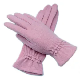 Partihandel-New Winter Wool Cashmere Trä håller varmt stickning Elastisk tunn mode kvinna handskar med pekskärm