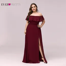 Plus Size Boat Neck Pink A Line Bridesmaid Dresses Vestidos De Madrinha Ever Pretty EP00968 Formal Dress For Wedding Party 201119