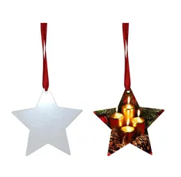 50%off Sublimation Blank Christmas Ornament Double-Sided Xmas Tree Pendant Multi Shape Aluminum Plate Metal Hanging