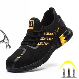 Oddychające buty robocze sportowe dla mężczyzn Kobiety Lekkie Bezpieczeństwo S3 Ochronne Steel Toe Ladies Zapatillas de Seguridad 211222