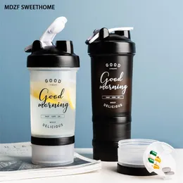 MDZF Sweethomeポータブルスポーツ水のボトル屋外旅行ボトル3層のデザイン蛋白質のシェーカー水ボトル201221