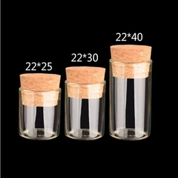 Hot selling Small Test Tube With Cork Stopper 4mL 5mL 6mL Glass Spice Bottle DIY Craft Transparent Glass Bottle Drifting Bottle T9I001124