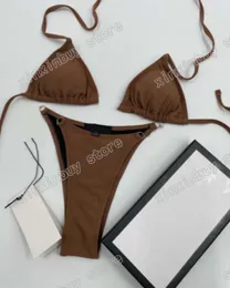 Italiensk bikini vår sommar ny högmode kedja brev spets kvinnor badkläder toppar kvalitet 66