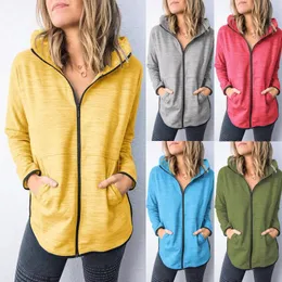 Women's Jackets Plus Size Fashion Hooded Jacket Coat Casual Sports Loose Pockets Solid Overcoat Female Winter Long Sleeve Womens Outerwear