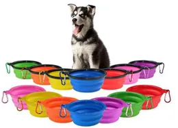 Fällbar valpskål resor Collapsible Sile Pet Dog Bowls Cat Feeding Bowl Water Dish Feeder Sile Foldab