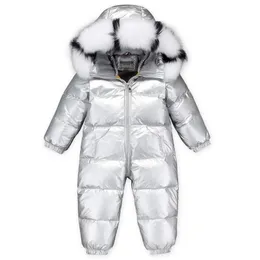 -30 Russian Winter Snowsuit Boy Baby Jacket 90% Duck Down Outdoor Infant Clothes Girls Climbing For Boys Kids Jumpsuit 2~5y LJ201017