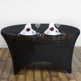 Tovaglia elasticizzata rotonda in tessuto di copertura del tavolo in spandex per la decorazione di eventi di nozze Y200421