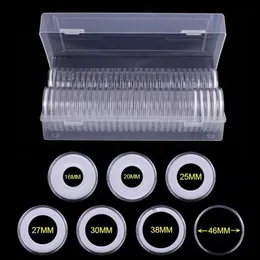 40Coin Capsules (46mm) with 40Foam Gasket and 1 Plastic Storage Box for Coin Collection for 16 20 25 27 30 38 46mm coins #CW C0116