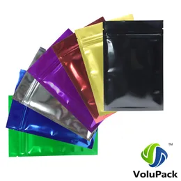 6x9cm(2.25x3.5in) 7 Colors Glossy Heat Seal Aluminum Foil Mylar Mini Ziplock Bags Flat Small Zip Lock Bag For Herb Jewel Packing 201021