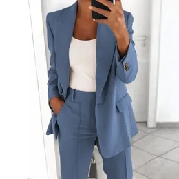 Neue Frauen Solide Büro Dame Einreiher Blazer Vintage Mantel Mode Kerb Kragen Langarm Damen Oberbekleidung Stilvolle Tops 201201