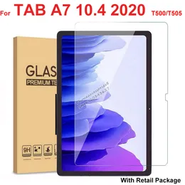 Tablet Tempered Glass Screen Protector för Samsung Tab A7 10.4 2020 T500 T505 9H 10,4 tums skyddsglas med detaljhandelspaket