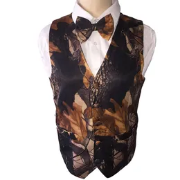 2021 Black Camo Boy's Formal Wear Camouflage Vests Billiga för bröllopsfest Kids Boy Vest Bow Tie Formal Wear Custom M230G