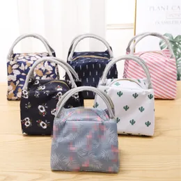 Waterproof lunch bags tote Oxford cloth portable lunch box bag kitchen zipper storage bags for outdoor travel picnic thermal bag T9I00996