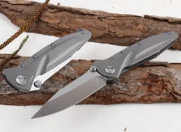 High End Survival Tactical Folding Nóż D2 Satin Drop Point Blade TC4 Titanium Stopu Uchwyt Kulkowy Złóż noże