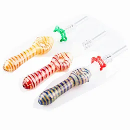 Accessori per fumatori da 10 mm corpo in tubo dritto in vetro creativo colorato con accessori per tubi con fermaglio per unghie al quarzo