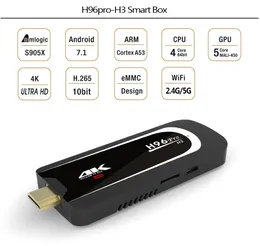 H96 Pro H3 2G 16G Android 7.1 TV box TV Dongle Amlogic S905X Quad Core 2.4G 5G Wifi Mini PC BT 4.0 4K HD Smart TV Stick