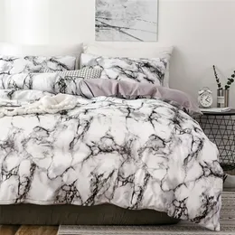 Marmor 3D-mönsterdesigner sängkläder och säng uppsättningar Twin Double Queen Quilt Duvet Cover Comforter Beding Set Luxury BeddingOutlet LJ201127