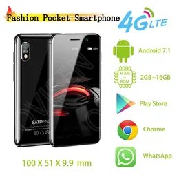 Original Satrend S11 Mini Pocket Android Smartphone 3.22 "Dual 4G LTE MTK6739 Quad Core Ultra Thin Cellphone Google Play Store Mobiltelefon