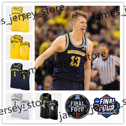 NCAA Custom Michigan Wolverines genähtes Basketballtrikot Nik Stauskas Trey Burke Gary Grant Cazzie Russell Glen Rice Jalen Rose Iggy Brazdeikis Chris Webber