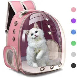 Cat Carrier Bags Andasble Pet Carriers Small Dog Cat Ryggsäck Resor Space Capsule Cage Pet Transportväska bär för katter LJ201201