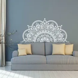 223 * 110cm lage storlek guld silver väggdekaler mandala, halv mandala vinyl vägg klistermärken, yoga idéer tema väggmålningar heminredning lc1475 201201
