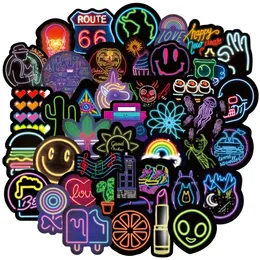 10/30/50PCS Cool Neon Light Graffiti Stickers DIY Motorcycle Travel Luggage Phone Guitar Fridge Laptop Fun Kids Sticker Decal Car