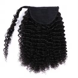 Kort Afro Curly Ponytail Hårstycke För African American Black Women Ponytail Förlängning Afro Drawstring Curly Ponytail för kvinnor