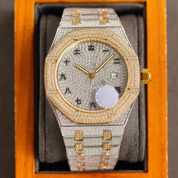 Diamant-Herrenuhr, 40 mm, automatische mechanische Uhren für Herren, Edelstahl, Diamanten, Lünette, modische Armbanduhren, Armbanduhr, Montre de Luxe, mehrere Farben