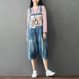 Summer Casual Harajuku Hippie Boho Harem Pantalones Overalls Playsuits Jump Suits Loose Denim Jeans Pants For Women Trousers Women's Ju