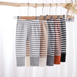 Wiosna Jesień Dzieci Legginsy Chłopiec Dziewczyny Dziecko Koreańskie Spodnie Paski Niemowlęta Toddler Dzieci Dorywcze Spodnie Soft Night Piżamy Pants M3135