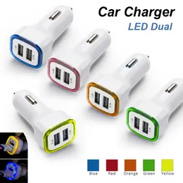 5V 2.1A LED Car carregador Dual USB Car carregador Portable Power Adapter para iPhone Universal Mobile Phone