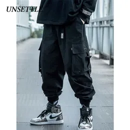 UNSETTLE Japanische Seite Tasche Cargo Harem Hosen Herren Casual Jogger Militär Hip Hop Taktische Streetwear Hosen Männlich 201109