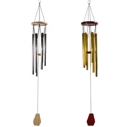 Grace Deep Resonant Antique Metal Wooden 6 Tube Windchime Chapel Bells Wind Chimes Home Ornament Handicraft Gifts sea shipping W0002