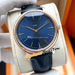 DJF 40mm Patrimony 81180/000R-B51 Miyota 8215 Automatic Mens Watch 81180 Blue Dial Rose Gold Case Blue Leather Strap Watches Pure_Time E126B (1)
