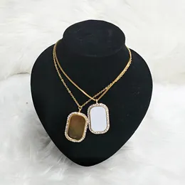 Free Shipping 50pcs/lot Sublimation Alloy Necklace Printable Pendant With Chain