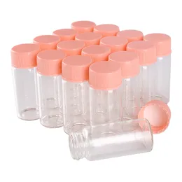 100 pieces 10ml 22*50mm Glass Bottles with Pink Plastic Lids Spice Jars Perfume Bottle Art Crafts