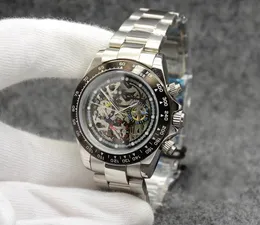Męskie Zegarki Zegarek Dla Mężczyzn 316 Materiał ze stali nierdzewnej Hollow Out Mechanical Design Składa Klamra Automatyczna kalendarz AAAA Wristwatches zegarek