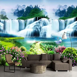 Özel 3d duvar resmi Klasik doğa manzara şelaleler fotoğraf duvar kağıdı oturma odası TV kanepe zemin duvar kapsayan 3d ev dekor