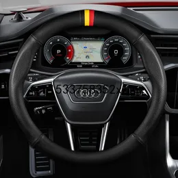 Audi A6L A4L A3 A8L A5 A7 Q2L Q3 Q5L Q7 자동차 스티어링 휠 커버 스웨이드 자동차 핸들 커버