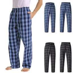Męskie spodnie Moda Casual Plaid Loose Sport Piżama Spodnie Harem Mężczyźni Jogger Streetwear