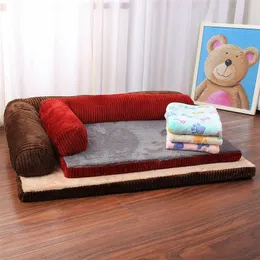 Cama cama macio animal de estimação gato camas de cachorro com travesseiro espuma de espuma de espuma de cachorro cão almofada tapete de sofá em forma de cães pequenos 201130