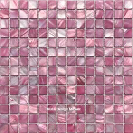 壁紙ロマンチックなプリンセスピンクナチュラルシェルキッチンバックスプラッシュバスルームサロンメイクルーム壁ステッカー用のモザイクタイル1