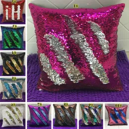 Double Sequin Pillow Case Cover Glamour Square Pillow Case Cushion Cover Home Sofa Car Decor Mermaid Pillow Covers Without core